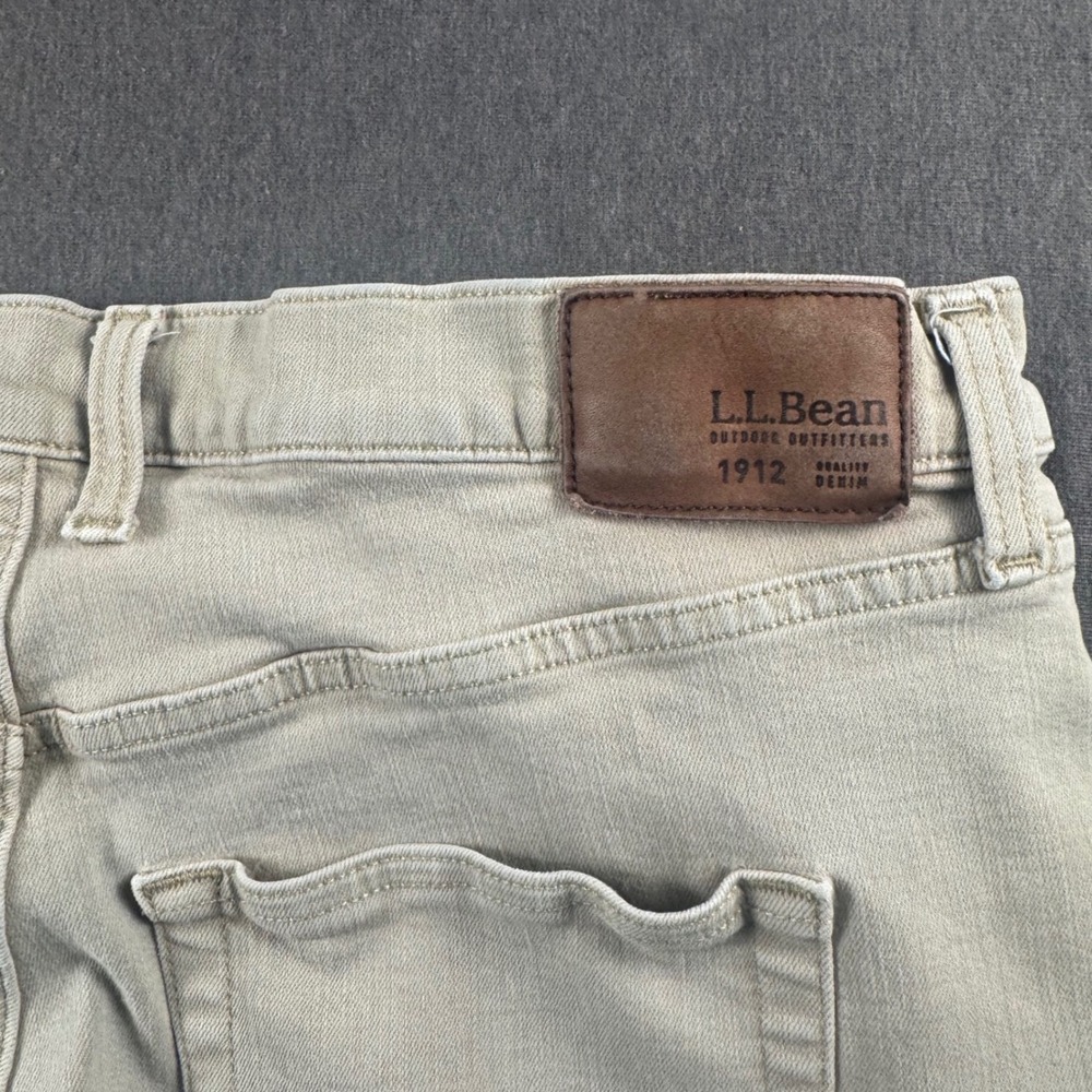 LL Bean BeanFlex‎ Classic Fit Khaki Tan Jeans Mens 40x29 511182 Coolmax Stretch